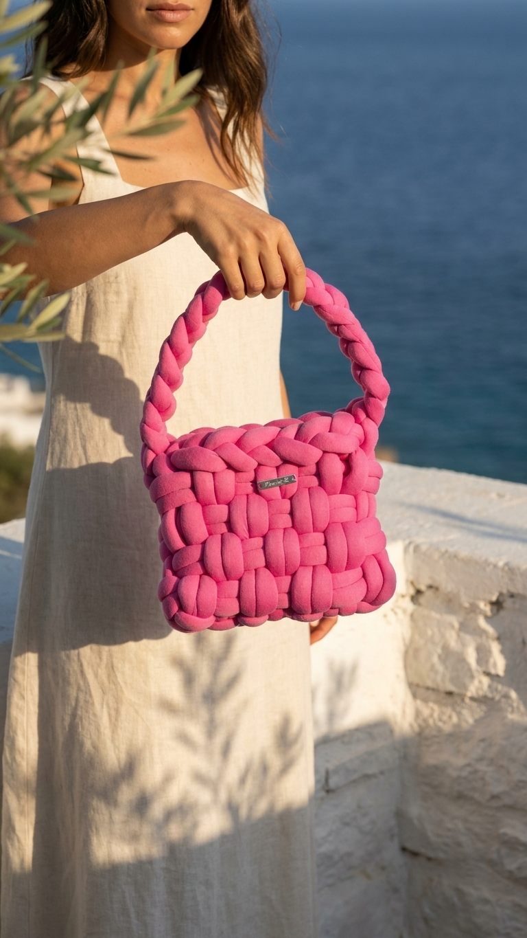 Enigma — Magenta Crochet Shoulder Bag