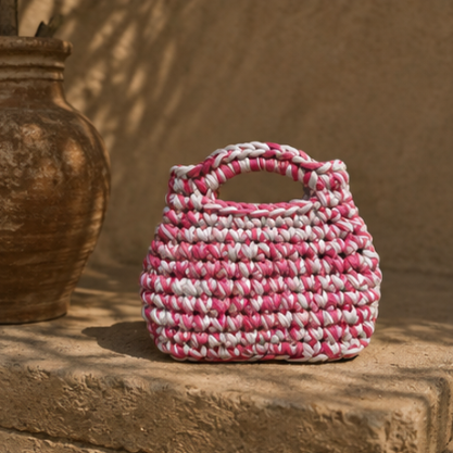 Dream — Pink & Sky Blue Crochet Purse