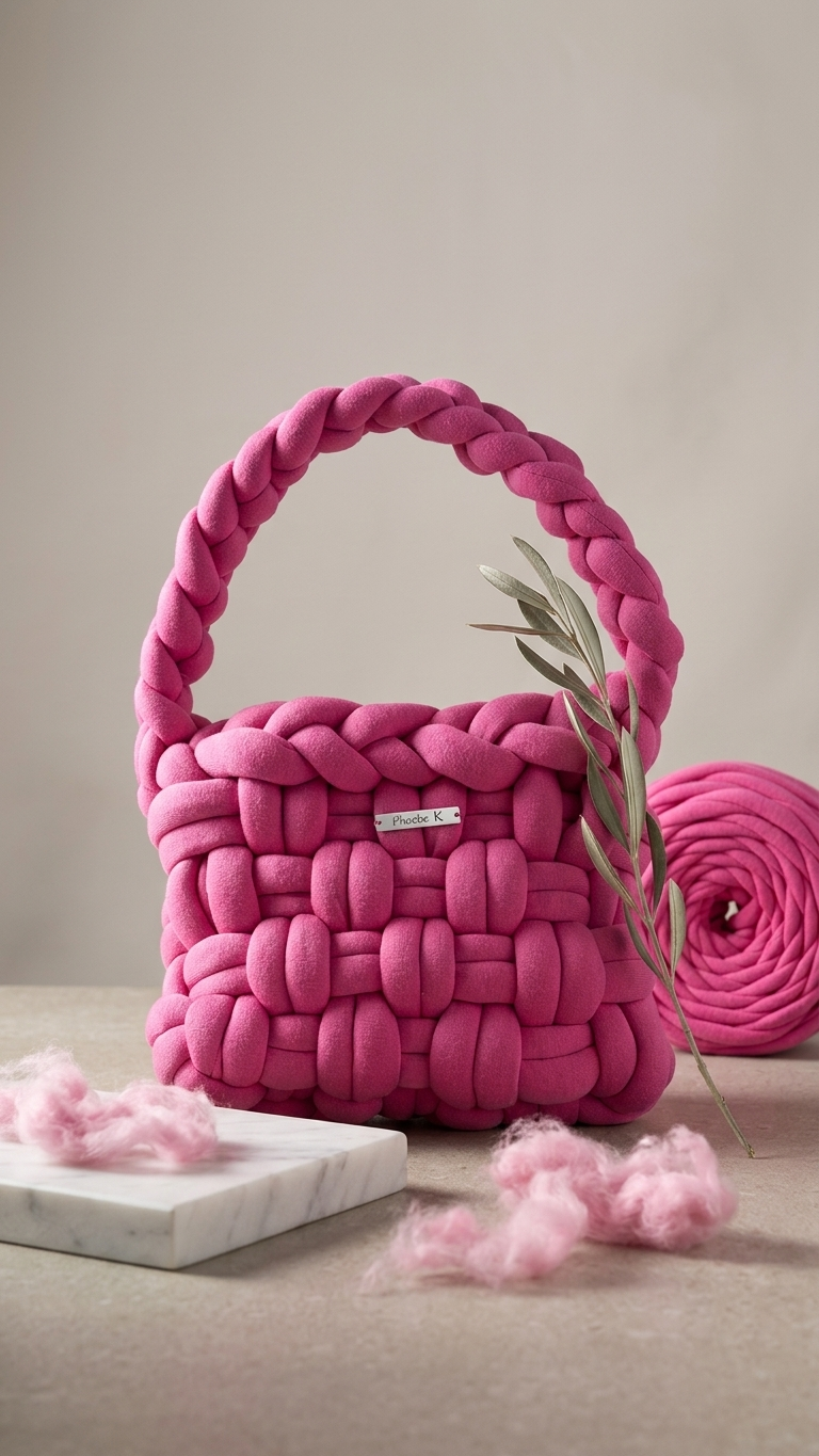 Enigma — Magenta Crochet Shoulder Bag