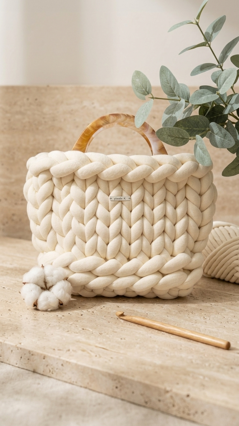 Ember — Soft Beige Crochet Bag