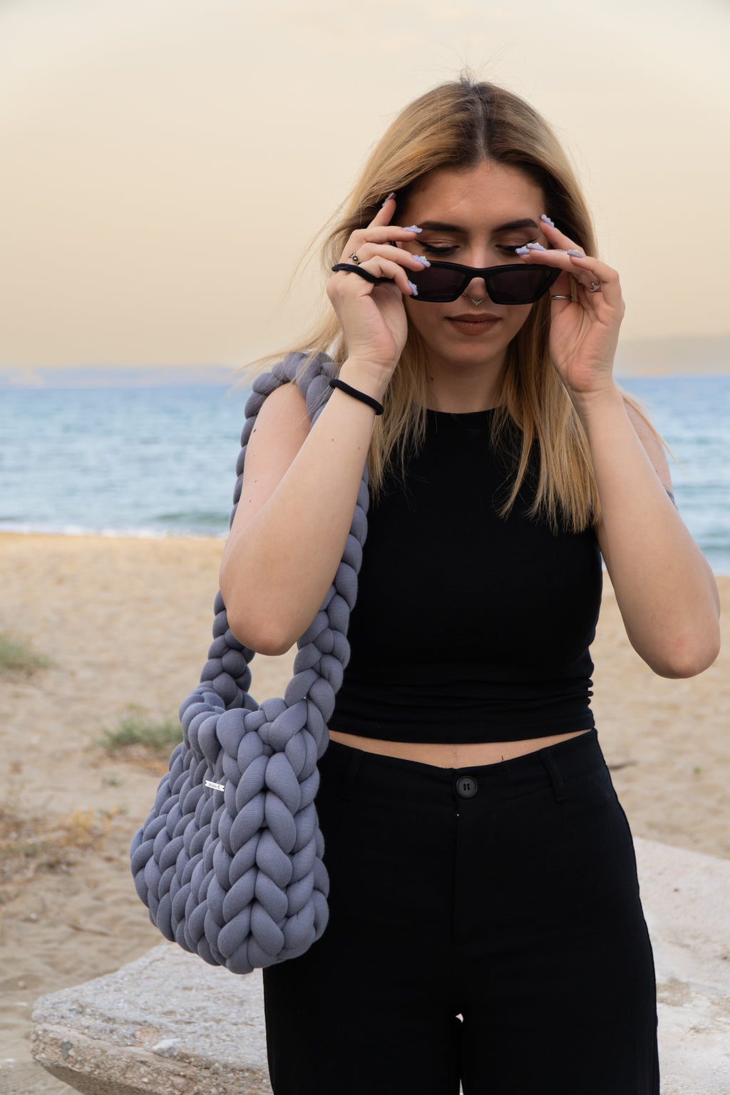 Dust — Soft Grey Crochet Bag