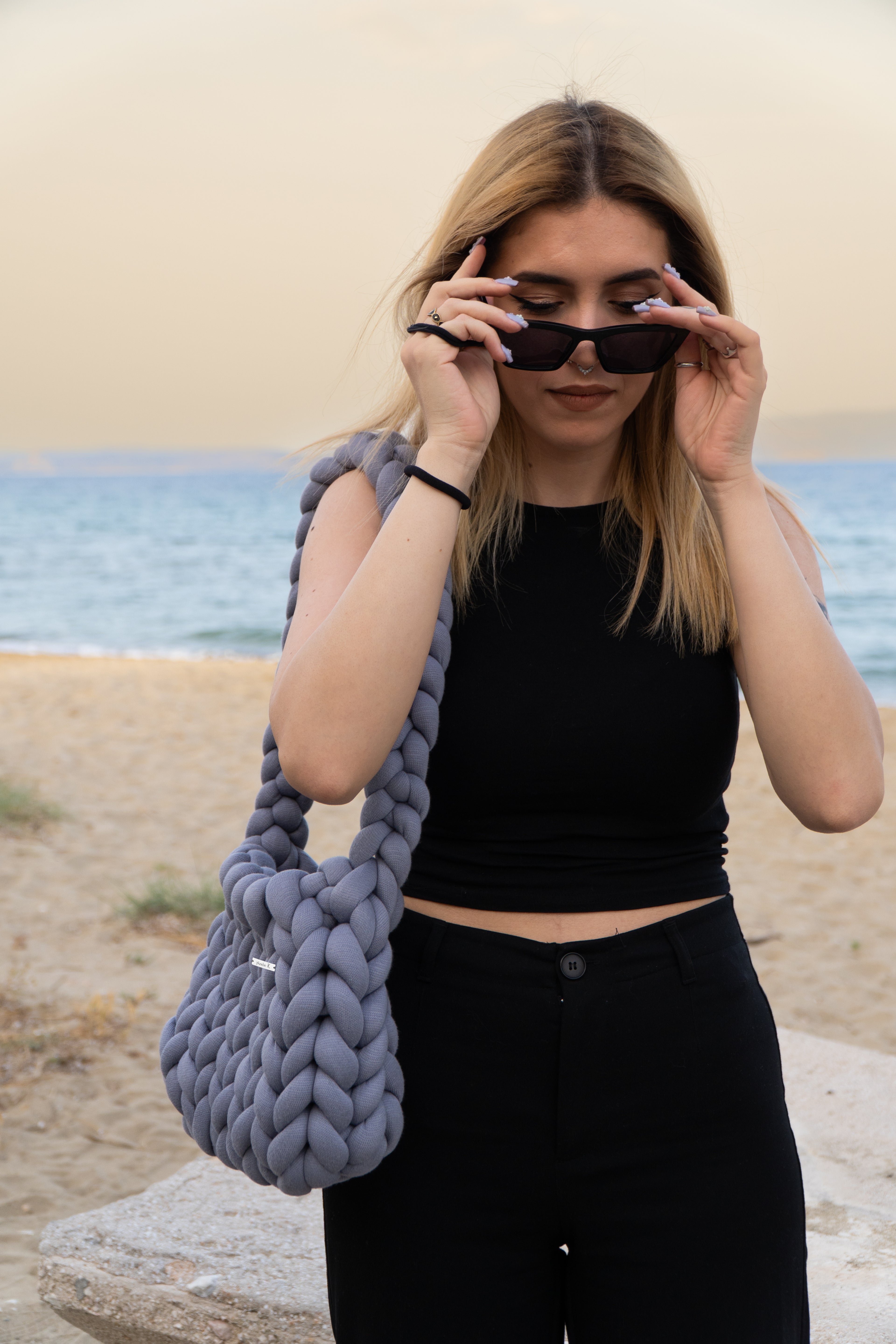 Dust — Soft Grey Crochet Bag
