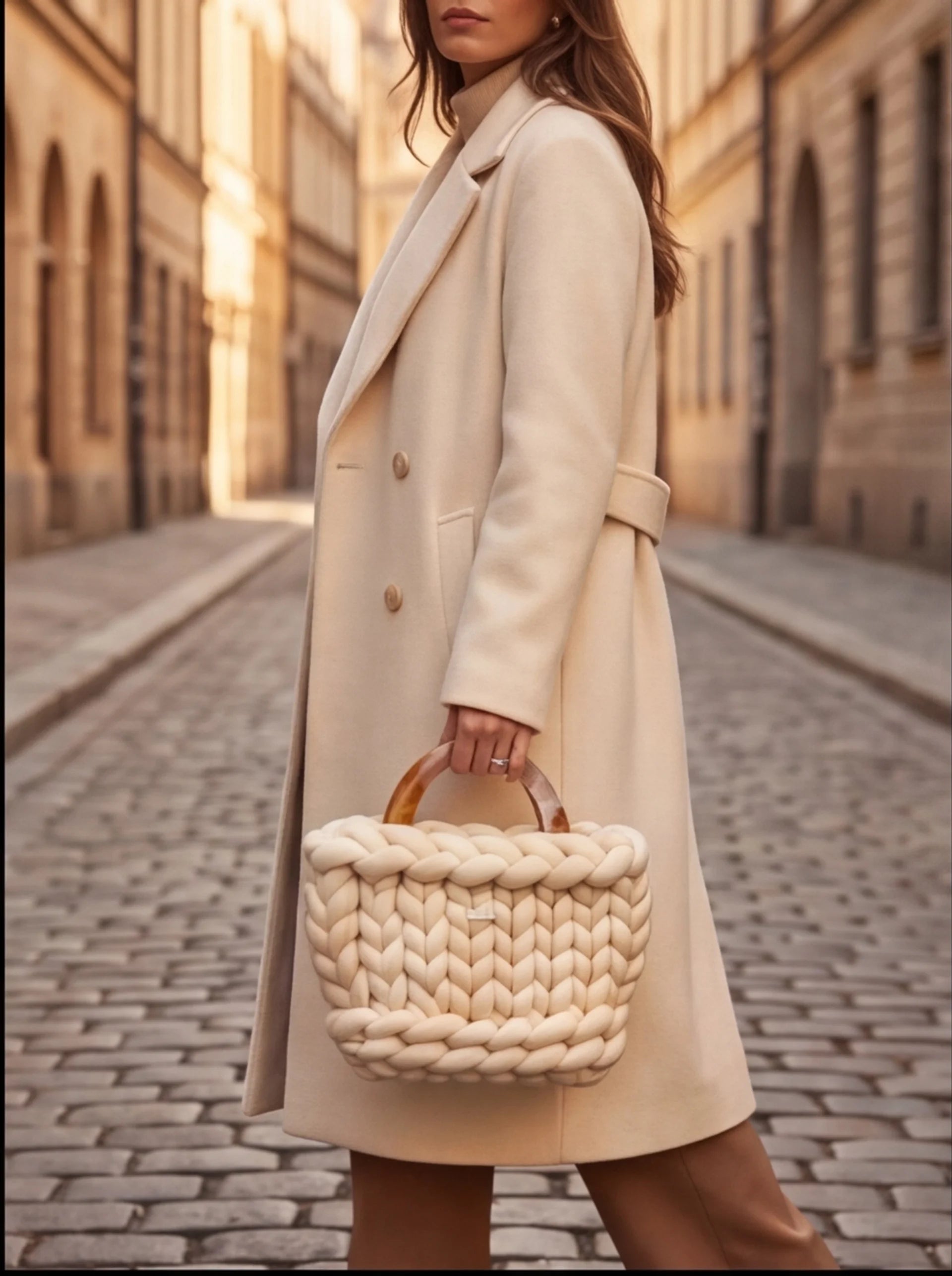 Ember — Soft Beige Crochet Bag