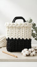 Void — Black & White Marshmallow Knit Bag