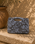 Azure — Blue & Grey Handwoven Coastal Purse