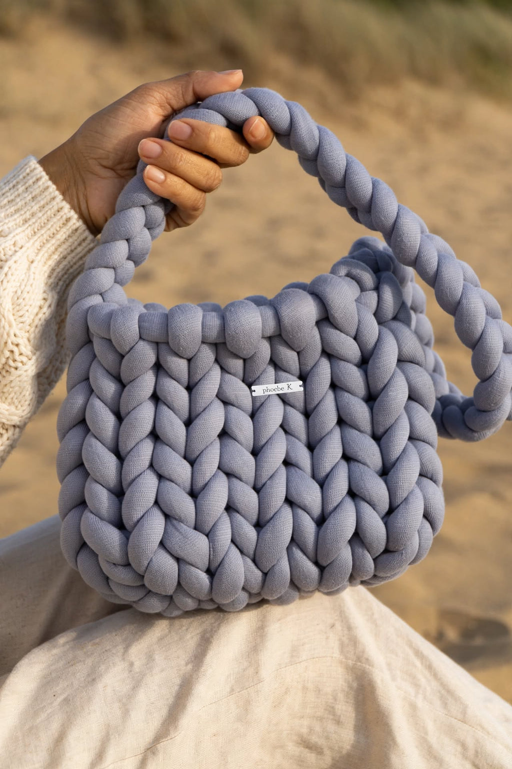Dust — Soft Grey Crochet Bag