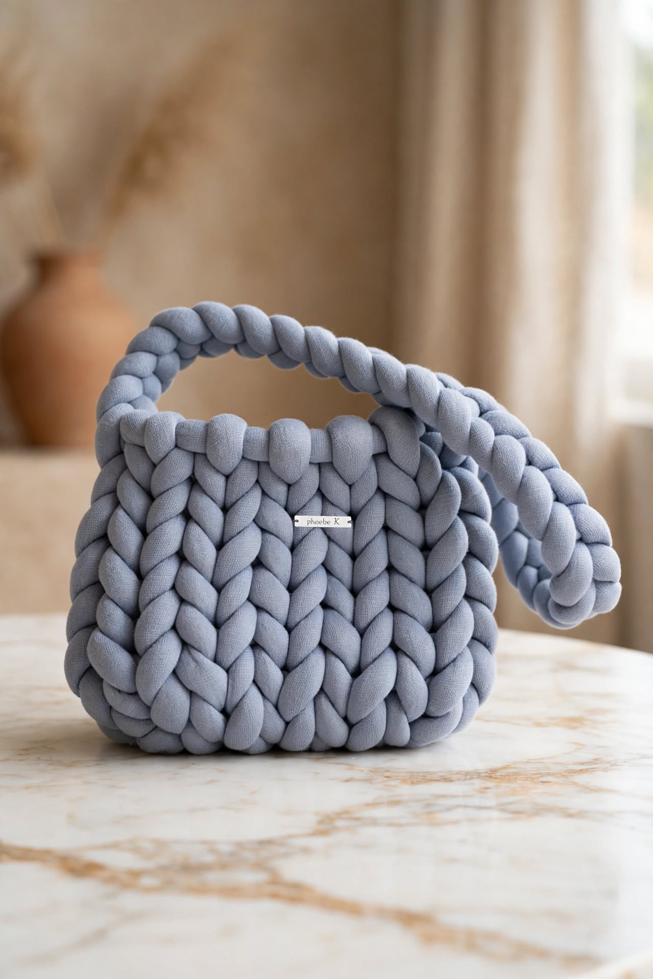 Dust — Soft Grey Crochet Bag