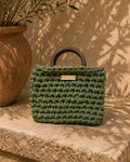 Elia- Olive Green Crochet Bag